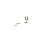Nickel-plated Amplate one-piece marching trombone lyre with a 9/16-inch receiver ring and a spring-loaded music clamp