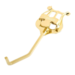 A lacquered brass Yamaha mellophone lyre featuring a heavy-duty spring-loaded clamp and a square attachment stem.