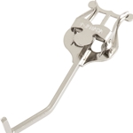 Lacquered Selmer marching mellophone lyre featuring a small shank mounting stem and heavy-duty spring-loaded music clip