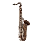 Luxurious German-crafted Julius Keilwerth SX90R professional tenor saxophone showcasing a vintage raw brass finish, brushed nickel-silver keys, and intricate laser engraving