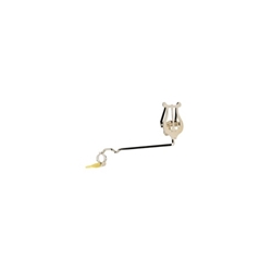 Nickel-plated Amplate one-piece marching trombone lyre with a 9/16-inch receiver ring and a spring-loaded music clamp