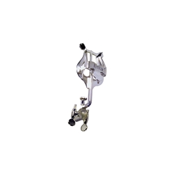 A premium silver-plated Bach 1815S clamp-on trumpet lyre with a high-tension spring clip for marching sheet music folders.