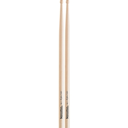 A pair of premium wood Innovative Percussion CL-1 Christopher Lamb signature concert maple snare drum sticks showing the long taper and bullet-shaped beads.