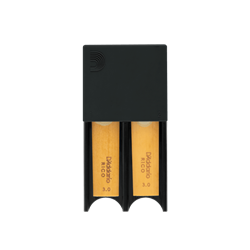 Product view of the D'Addario Large Reed Guard DRGRD4TB showcasing the widened slot profiles meant to hold up to four large tenor or baritone saxophone reeds flat.