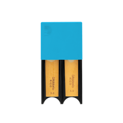 Product view of the D'Addario Large Reed Guard DRGRD4TB showcasing the widened slot profiles meant to hold up to four large tenor or baritone saxophone reeds flat.